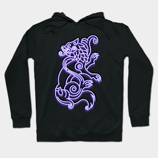 Fenrir Wolf -violet neon Hoodie